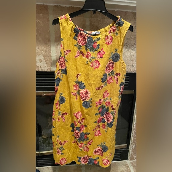 Dresses & Skirts - Martina Innocente 💯 % linen floral shift dress Beach Brunch Lagenlook lounge Xl